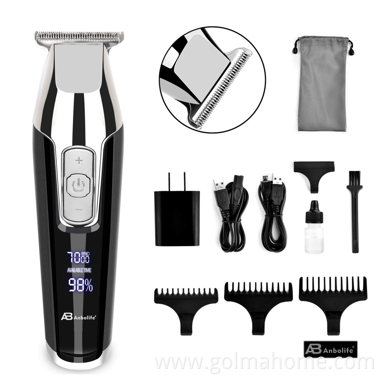 Professional Lithium Battery Cordless Electric Hair Clippers Trimmer